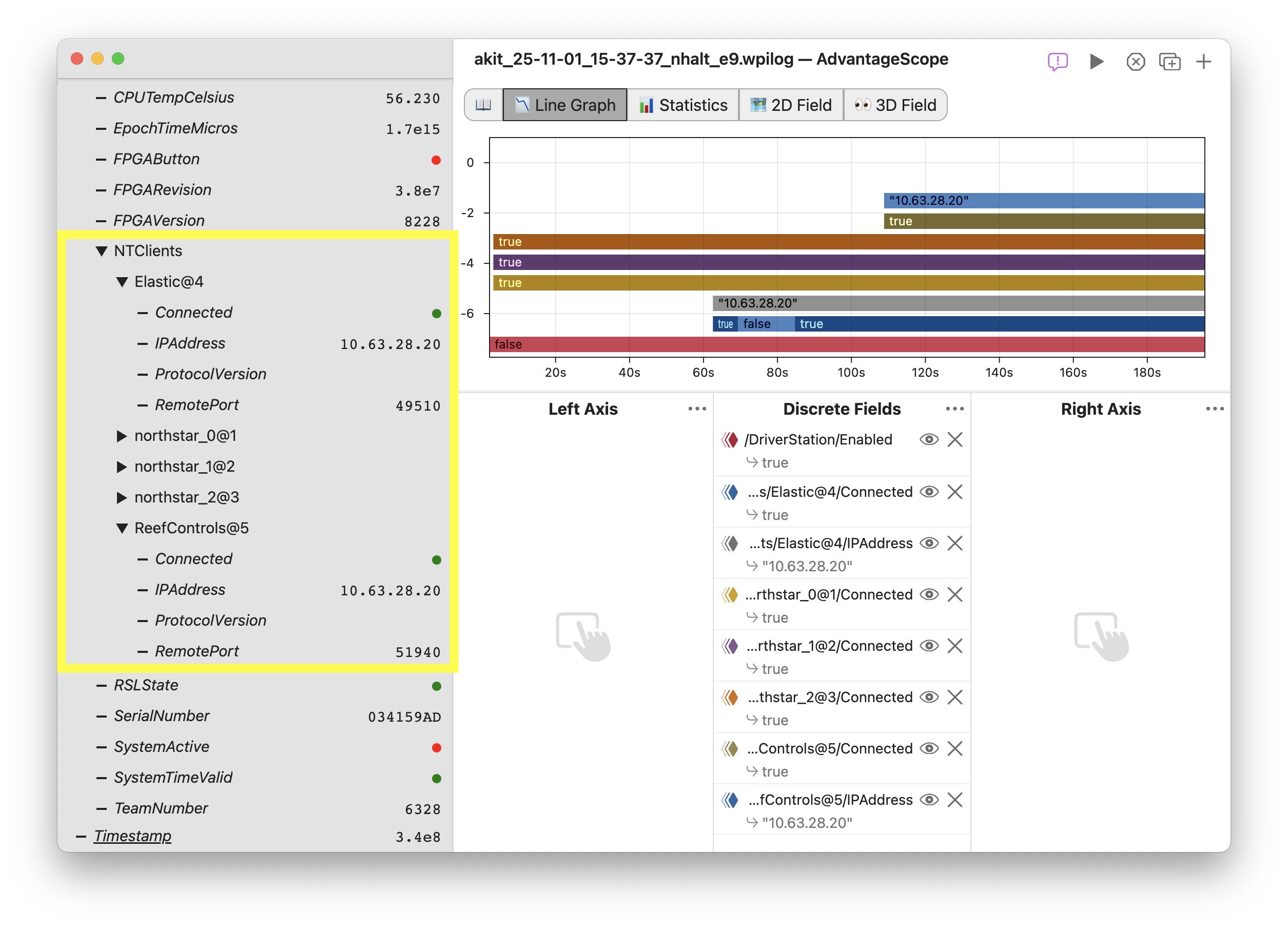 Example of NetworkTables client logging